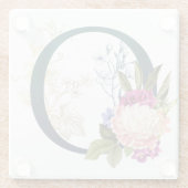 Fancy Floral Monogram Letter O Glazen Onderzetter (Achterkant)