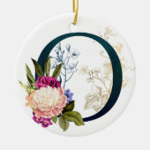 Fancy Floral Monogram Letter O Keramisch Ornament (Voorkant)