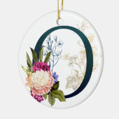 Fancy Floral Monogram Letter O Keramisch Ornament (Links)