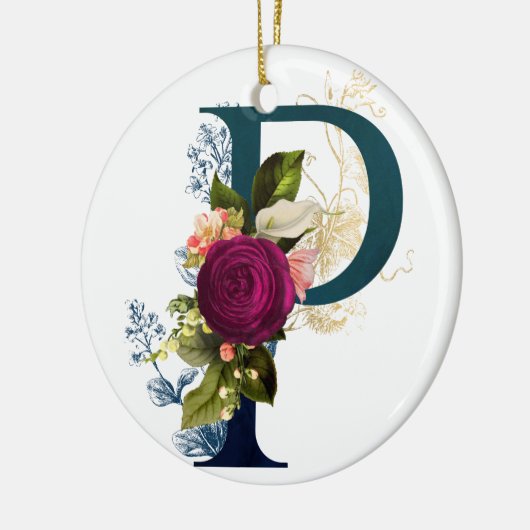 Fancy Floral Monogram Letter P Keramisch Ornament (Links)