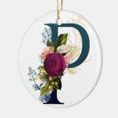 Fancy Floral Monogram Letter P Persoonlijk Keramisch Ornament (Links)