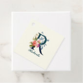 Fancy Floral Monogram letter R Bedankjes Labels (In situ)