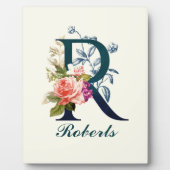 Fancy Floral Monogram letter R Fotoplaat (Voorkant)