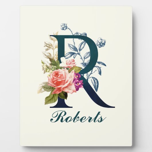 Fancy Floral Monogram letter R Fotoplaat (Voorkant)