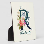 Fancy Floral Monogram letter R Fotoplaat (Zijkant)