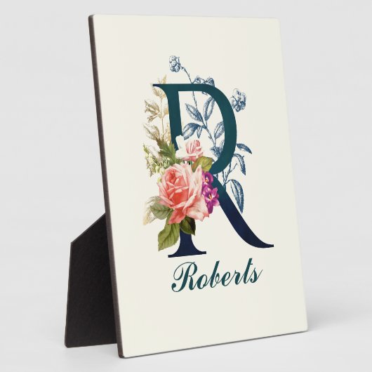 Fancy Floral Monogram letter R Fotoplaat (Zijkant)