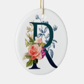 Fancy Floral Monogram letter R Keramisch Ornament (Rechts)