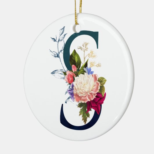 Fancy Floral Monogram Letter S Keramisch Ornament (Links)