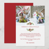 Fancy Floral Poinsettias Garland Christmas Photos (Voorkant / Achterkant)