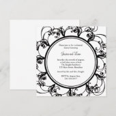 Fancy Floral repetitie binnenuitnodiging (bl/wh) Kaart (Voorkant / Achterkant)