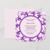 Fancy Floral repetitie binnenuitnodiging (paars) Kaart (Voorkant / Achterkant)