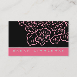 Fancy Floral Roos Roze Visitekaartje