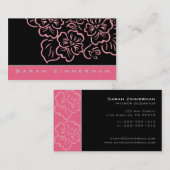 Fancy Floral Roos Roze Visitekaartje (Voorkant / Achterkant)