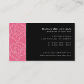Fancy Floral Roos Roze Visitekaartje (Achterkant)
