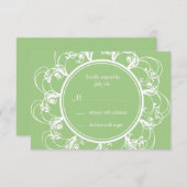 Fancy Floral RSVP (groen) (Voorkant / Achterkant)