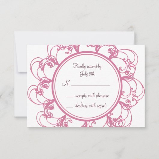 Fancy Floral RSVP Kaartje (Voorkant)