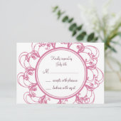 Fancy Floral RSVP Kaartje (Staand voorkant)