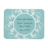 Fancy Floral Save the Date Magnet (turquoise) Magneet (Horizontaal)