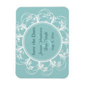 Fancy Floral Save the Date Magnet (turquoise) Magneet (Verticaal)
