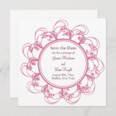 Fancy Floral slaat de datum op Save The Date (Voorkant / Achterkant)