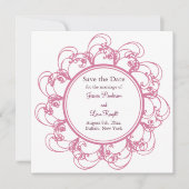 Fancy Floral slaat de datum op Save The Date (Voorkant)