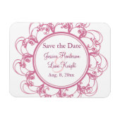 Fancy Floral sparen de Datum Magnet Magneet (Horizontaal)