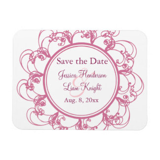 Fancy Floral sparen de Datum Magnet Magneet