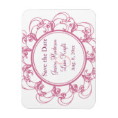 Fancy Floral sparen de Datum Magnet Magneet (Verticaal)