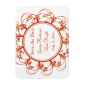 Fancy Floral sparen de Magneet van de Datum (oranj (Verticaal)