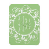 Fancy Floral sparen de Magnetische Datum (groen) Magneet (Verticaal)