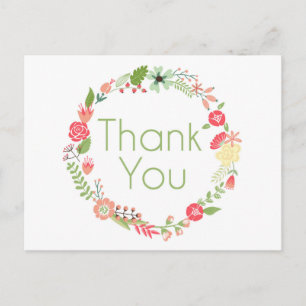 Fancy Floral Thank You Postcard Briefkaart