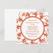 Fancy Floral Vrijgezellenfeest Invite (oranje) Kaart (Voorkant / Achterkant)