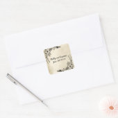 Fancy Floral Wedding Envelope-zegel Vierkante Sticker (Envelop)
