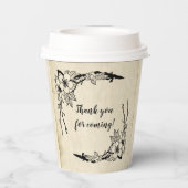 Fancy  Floral Wedding Party Papieren Bekers (Achterkant)