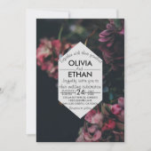 Fancy florale foto Weddenschap Kaart (Voorkant)