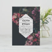 Fancy florale foto Weddenschap Kaart (Staand voorkant)