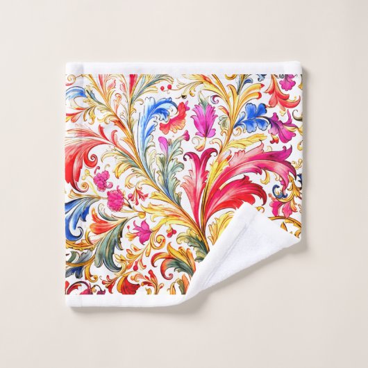 Fancy Florentijns ontwerp Waterverf bladeren Bad Handdoek (Wasdoekje)