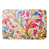 Fancy Florentijns ontwerp Waterverf bladeren Badmat (Voorkant)