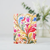 Fancy Florentijns ontwerp Waterverf bladeren Briefkaart (Staand voorkant)