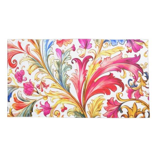 Fancy Florentijns ontwerp Waterverf bladeren Kussensloop (Achterkant)