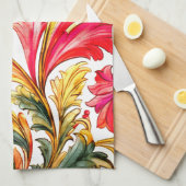 Fancy Florentijns ontwerp Waterverf bladeren Theedoek (Quarter Fold)