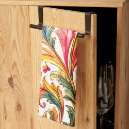 Fancy Florentijns ontwerp Waterverf bladeren Theedoek