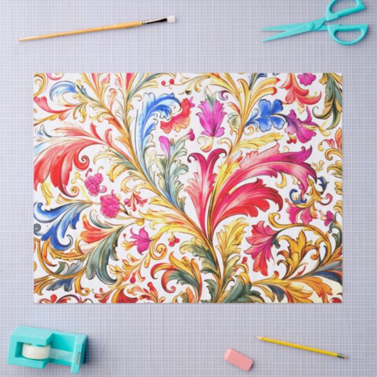 Fancy Florentijns ontwerp Waterverf bladeren Tissuepapier (Craft)