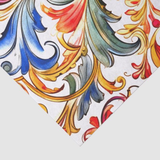 Fancy Florentijns ontwerp Waterverf bladeren Tissuepapier (Detail)