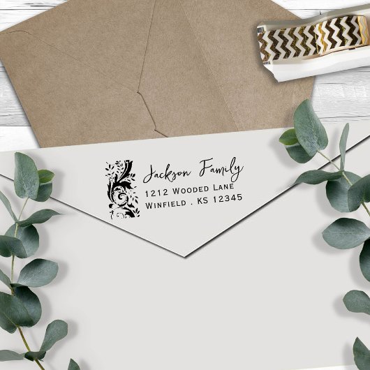Fancy Flourish Family Retouradres Zelfinktende Stempel