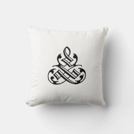 Fancy Flourish Zwart-wit kussen