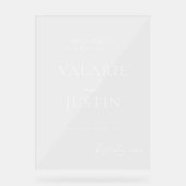 Fancy Font Clear Welcome Wedding White Text Acryl Bord (Voorkant)