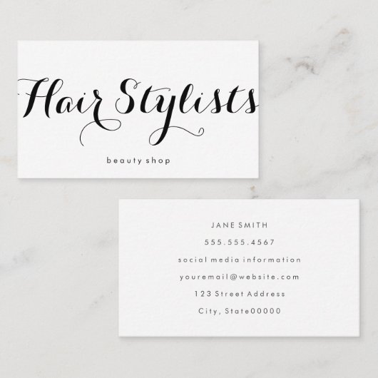 Fancy Font Minimalist Visitekaartje (Voorkant / Achterkant)