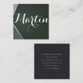 Fancy font monogram | geometrisch vierkante visitekaartje (Voorkant / Achterkant)