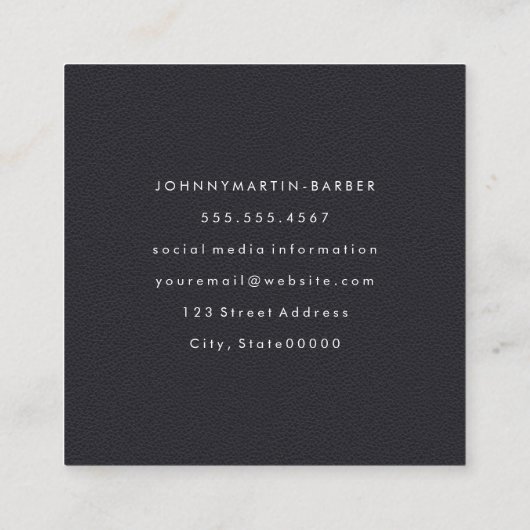 Fancy font monogram | geometrisch vierkante visitekaartje (Achterkant)